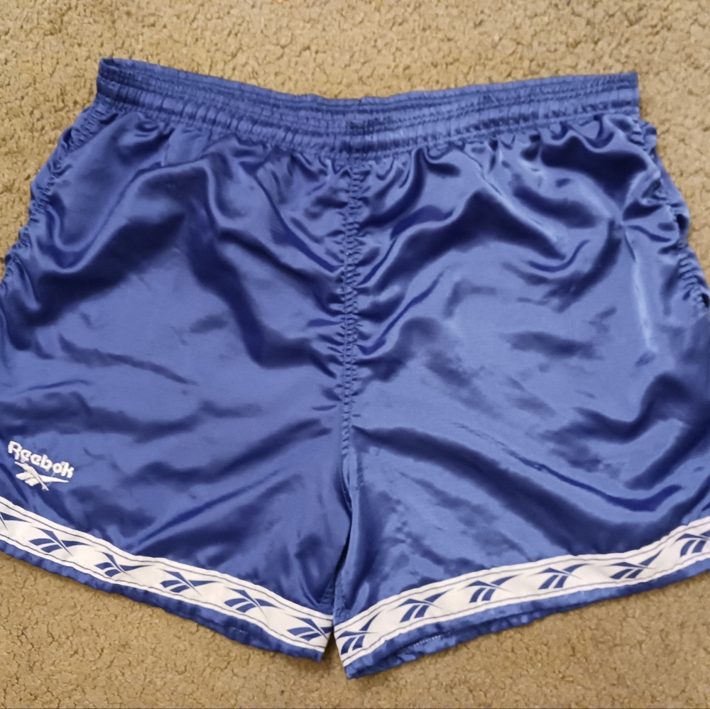 Reebok Blue Athletic Shorts with White Trim